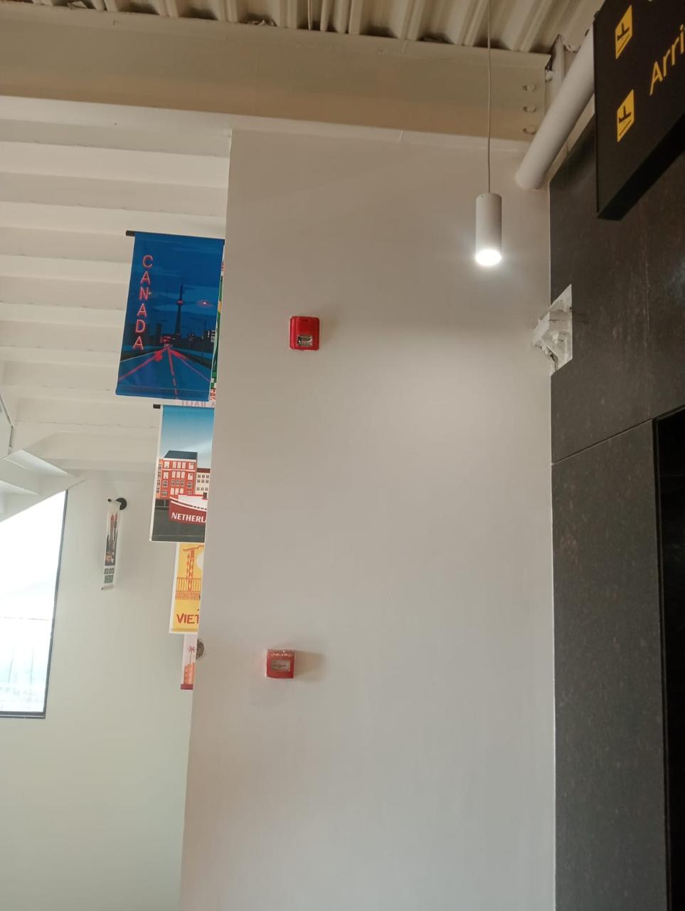 Addressable fire alarm system displaying normal condition on the LCD